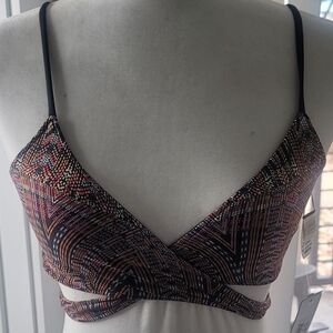 L*Space Printed Chloe Wrap Bikini Top Reversible Size M - NWT